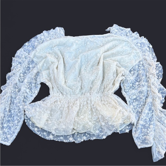 KAS New York Cream Lace Blouse Size M - Picture 2 of 7